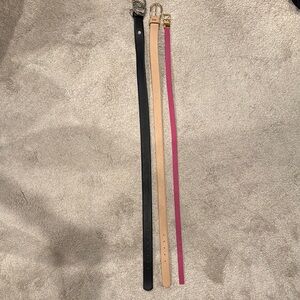 Elegant Women's Belt Set - Black, Tan, Pink